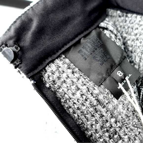 NWT Anna Sui Monochrome Pleated Tweed Mini Skirt Black White 8 - Picture 9 of 11